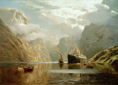 Auguste Victoria i Naeröfjorden av Karl Paul Themistocles von Eckenbrecher