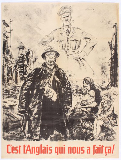 Det er engelskmennene som har gjort dette mot oss. Vichy Frankrike propagandaplakat, 1940. av Theo Matejko