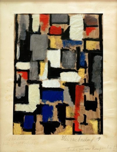 Lena i interiøret, studie for komposisjon XIII av Theo van Doesburg
