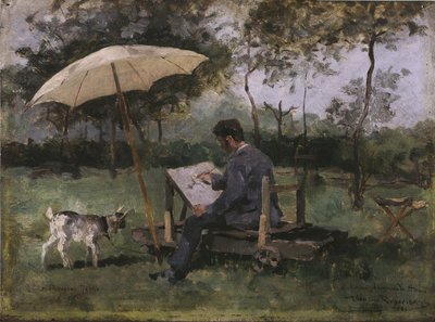Armand Heins maleri (olje på panel) av Théo van Rysselberghe