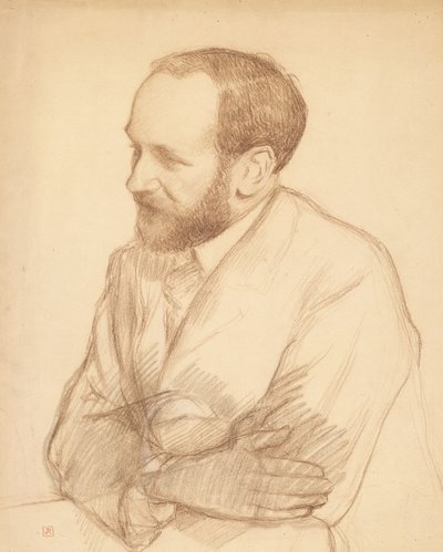 Portrett av Henri Gheon, ca. 1903 (kritt på papir) av Theo van Rysselberghe