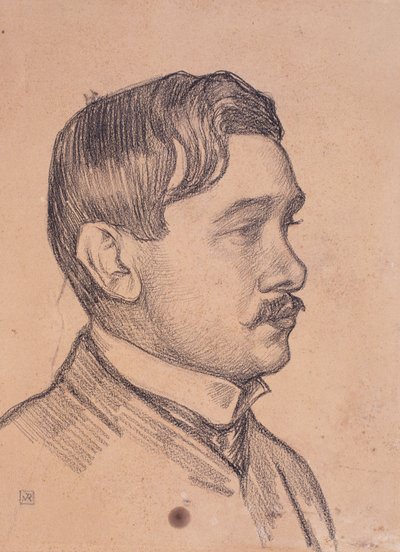 Portrett av Maurice Maeterlinck, ca. 1903 (fargestift på papir) av Theo van Rysselberghe