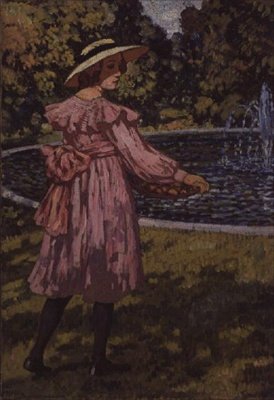 Portrett av kunstnerens datter, Elizabeth, ca. 1910 (olje på lerret) av Théo van Rysselberghe