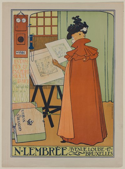 Plakat for Lembrée-galleriet av Théo van Rysselberghe