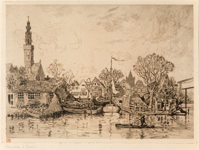 Skipsverft i Edam (Nederland) av Théo van Rysselberghe
