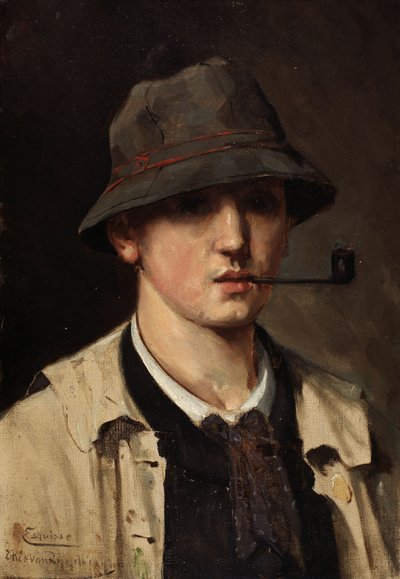 Selvportrett, ca. 1880 (olje på lerret) av Theo van Rysselberghe
