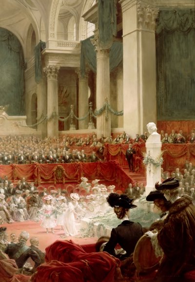Feiring av 100-årsdagen til Victor Hugo på Panthéon i nærvær av president Félix av Theobald Chartran