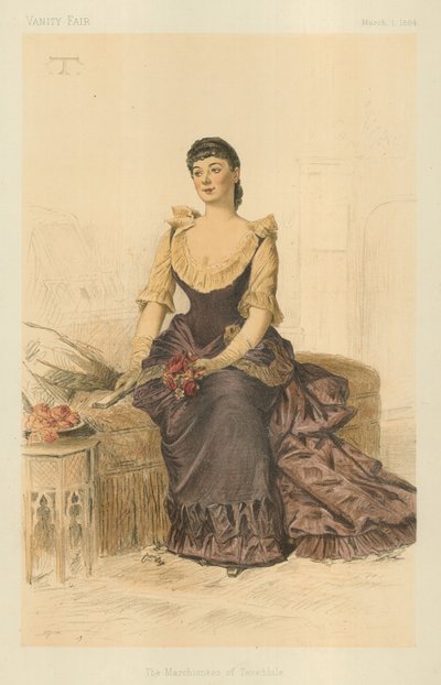 The Marchioness of Tweeddale, 1. mars 1884, tegneserie Vanity Fair av Theobald Chartran