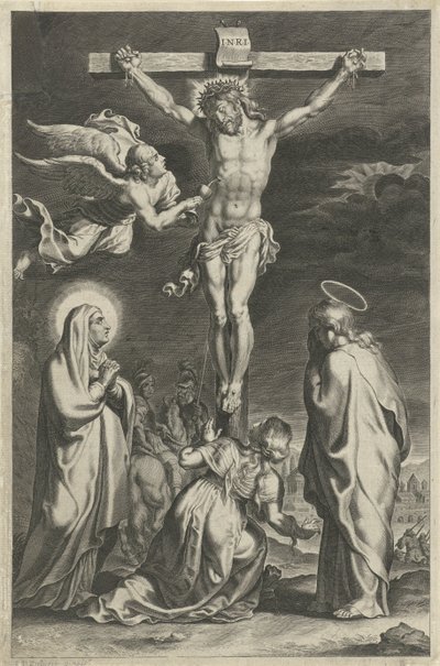 Kristus på korset Scener fra Det gamle og nye testamente (serietittel) Breviarium romanum (serietittel) av Theodoor Galle (possibly)