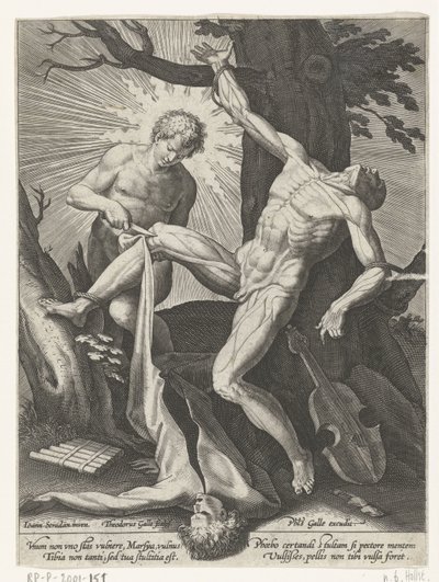 Apollo vil Marsyas av Theodoor Galle