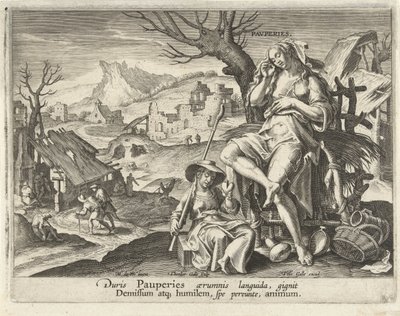 Fattigdom avler ydmykhet Cycle of Human Action (serietittel) Circvlvs Vicissitvdinis Rervm Hvmanarvm (serietittel) av Theodoor Galle