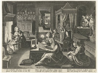 Cornelia, den dydige moren til Gracchiene Berømte romerske kvinner (serietittel) av Theodoor Galle