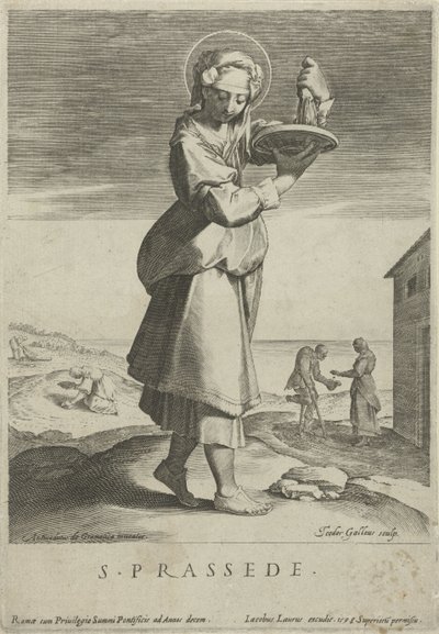 Heilige Praxedis S. Prassede (tittel på objekt) av Theodoor Galle