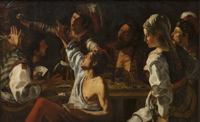 Kort- og backgammonspillere. Slåss om kort av Theodoor Rombouts