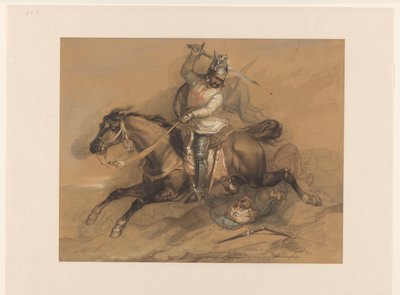 Korsfarer slo en tyrkisk soldat av Theodoor Schaepkens