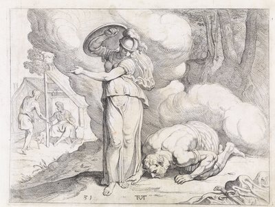 Minerva viser Ithaca til Odyssevs Verkene til Odysseus (serietittel) av Theodoor van Thulden