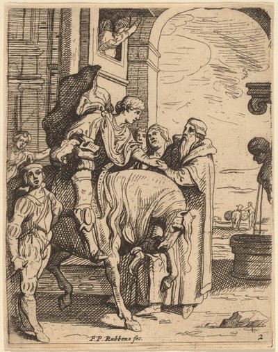 Den fortapte sønn tar farvel med sin far av Theodoor van Thulden after Sir Peter Paul Rubens