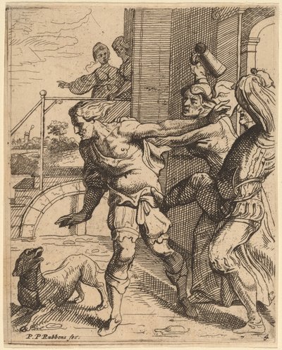 Den fortapte sønn drevet fra tavernaen av Theodoor van Thulden after Sir Peter Paul Rubens