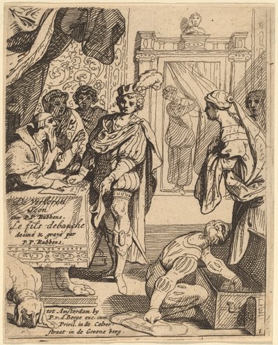 Den fortapte sønnen mottar sitt arv av Theodoor van Thulden after Sir Peter Paul Rubens