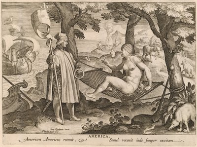 Amerika av Theodor Galle after Jan van der Straet