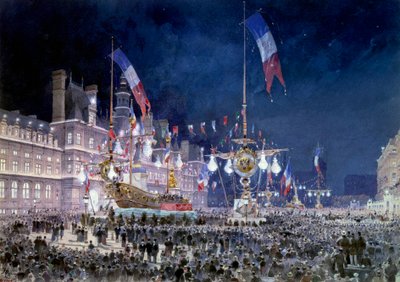 Mottakelse i Paris rådhus av den russiske fløyen Maleri av Theodore Joseph Hubert dit Fedor Hoffbauer (1839-1922) 1893. Paris, Musee Carnavalet av Theodor Josef Hubert Hoffbauer