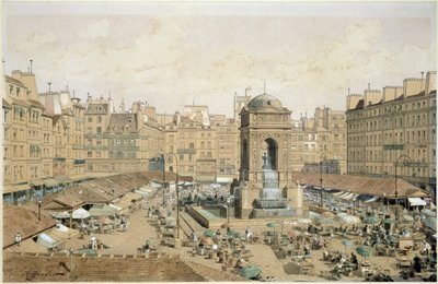 The Marche aux Innocents (penn og blekk og wc på papir) av Theodor Josef Hubert Hoffbauer