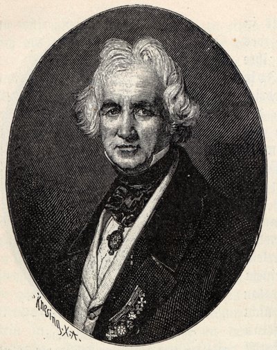 Portrett av billedhuggeren Christian Daniel Rauch 1777-1857. av Theodor Knesing