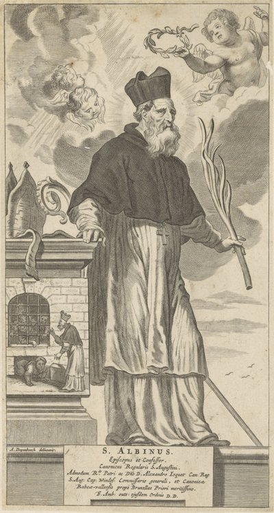 H. Albinus van Angers St. Albinus. Biskop og skriftefar (tittel på objekt) av Theodor Matham