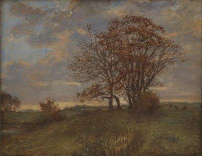 Et landskap nær Borup, Sjælland. Kveld av Theodor Philipsen