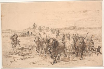 En drivende okser i det romerske felttoget av Theodor Philipsen