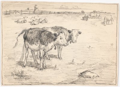 Et par kalver på "Fladen", Saltholm av Theodor Philipsen
