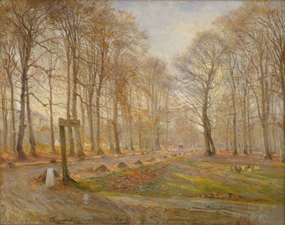 Sent høstdag i Jægersborg hjortepark, nord for København av Theodor Philipsen