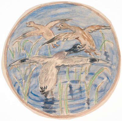 Flygende ender (design for dekorasjon av keramiske fat) av Theodor Philipsen