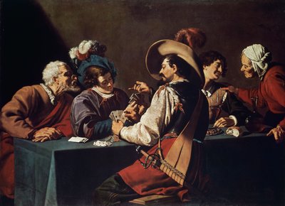 Kortspillere, av Theodor Rombouts (1597-1637), Olje på lerret. Flandern av Theodor Rombouts