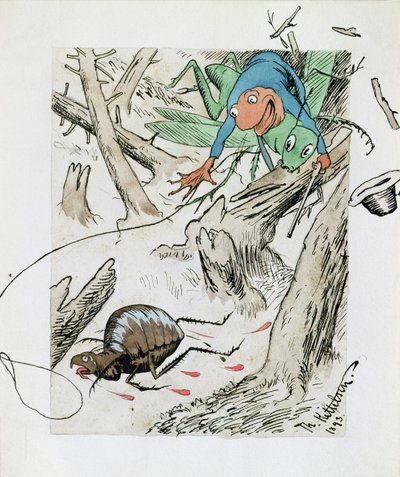 Loppejakt i urskogen av Theodor Kittelsen