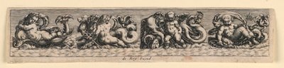 Dekorativt panel: Sjømonstre av Theodor de Bry