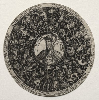 Design for et fat med medaljonger av Theodor de Bry
