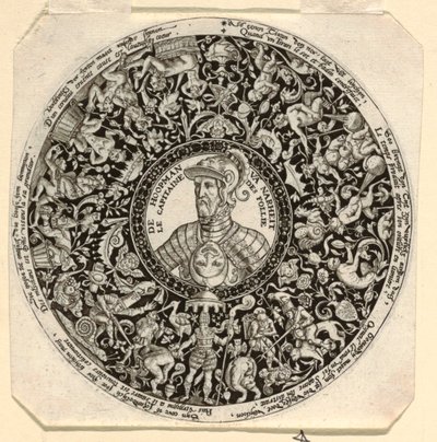 Design for en gravert Tazza med et portrett av hertugen av Alba som kommandør for dårskap av Theodor de Bry