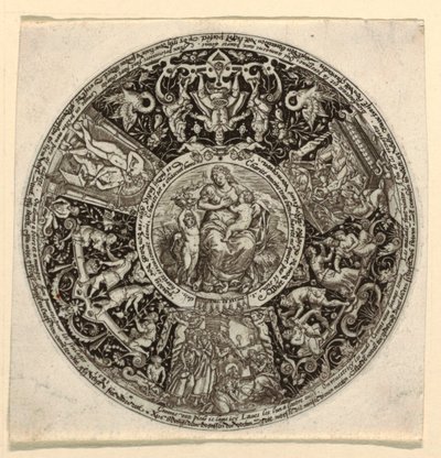Design for en gravert Tazza med en allegori om veldedighet av Theodor de Bry