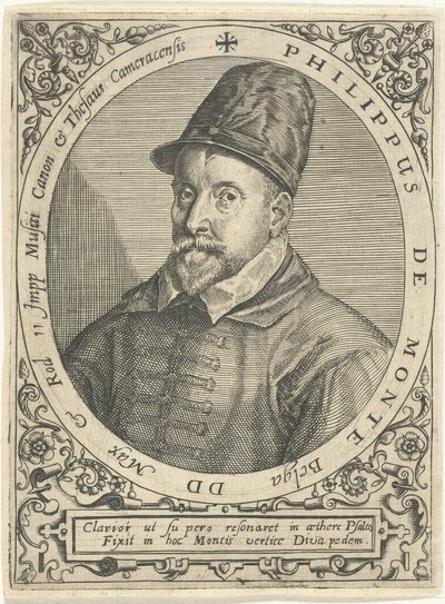 Portrett av komponisten Philippe de Monte 1521-1603, ca. 1598 av Theodore de Bry