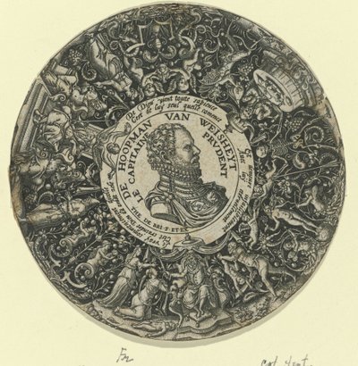 Portrett av William I, Prince of Orange De Hoopman van Weisheyt / Le Capitaine Prudent (tittel på objekt) av Theodor de Bry