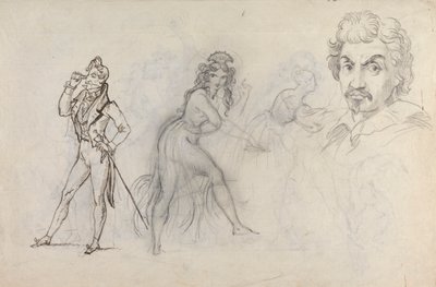 Ark med skisser av Theodor von Holst
