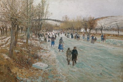 Skøyteløpere på Thaya nær Lundenburg av Theodor von Hormann