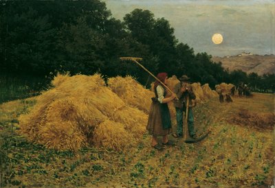 Måneoppgang etter høsting I av Theodor von Hormann
