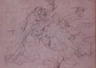 Nedstigning fra korset (tegning) av Theodore (attr. to) Gericault