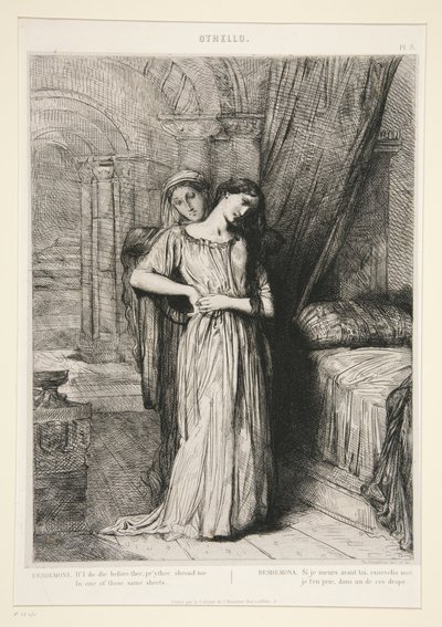 «Desdemona», pl. 8 fra Othello (akt IV, scene III) av Théodore Chassériau