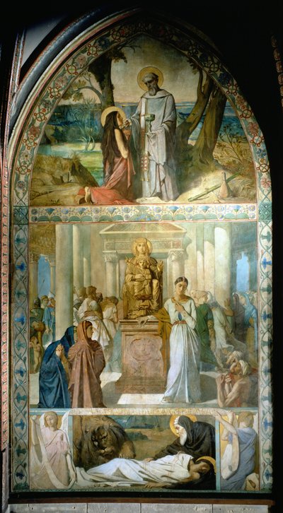 Historien om den hellige Maria av Egypt. Maleri av Theodore Chasseriau (1819–1856). av Theodore Chasseriau