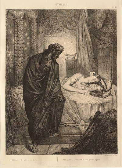 Othello-suite: nr. 11 (akt 5, scene 2: Othello ved Desdemonas seng) av Théodore Chassériau