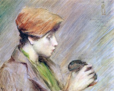 Suzanne Hoschedé med en kanin, 1891 av Theodore Earl Butler