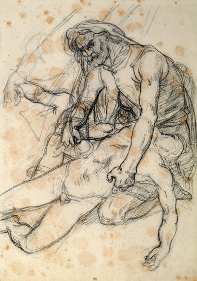 En far som holder sønnens kropp av Theodore Gericault